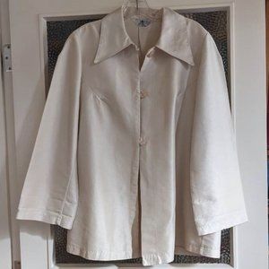 Lustrous Chic Swing Coat Light Jacket A-line shape, Pointed Collar, Tan